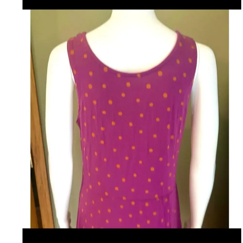 Gudrun Sjoden Tank Dress Pytte Sleeveless Lyocell Stretch Purple Polka Dot Sz M - Picture 10 of 12